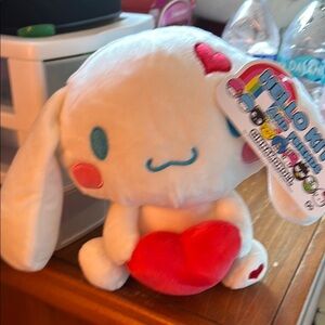 Hello Kitty and Friends Plush Toy with Red Heart Cinnamoroll